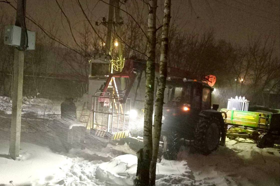 Энергетики Витебщины работают в усиленном режиме в условиях непогоды