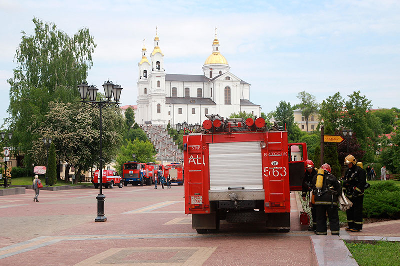 Учения МЧС проходят в Витебске в рамках подготовки к «Славянскому базару»